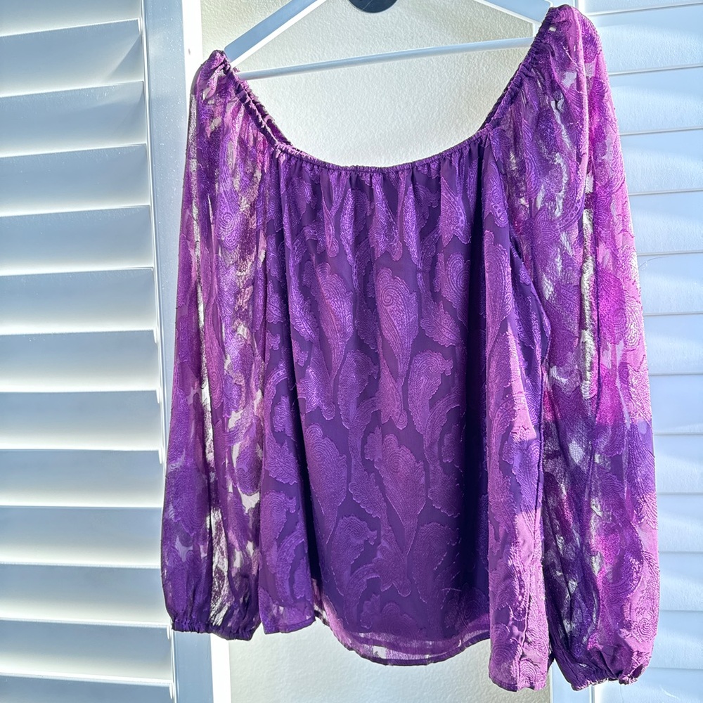 Stitch Fix: Mason & Belle. Chic Plum Blouse with Paisley print - Picture 5 of 11